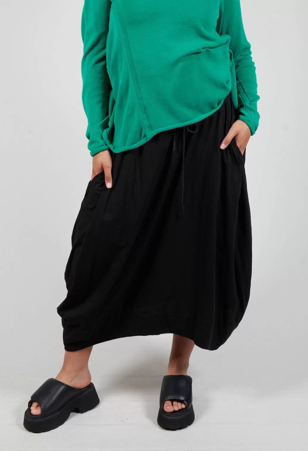 Skirts^Rundholz Dip Elasticated Waist Skirt With Asymmetrical Hem In Black