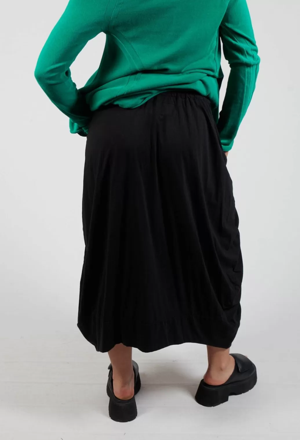 Skirts^Rundholz Dip Elasticated Waist Skirt With Asymmetrical Hem In Black