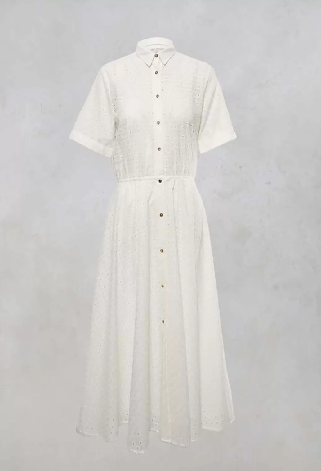 Dresses^Niù Embroidered Button Up Maxi Dress In Chalk