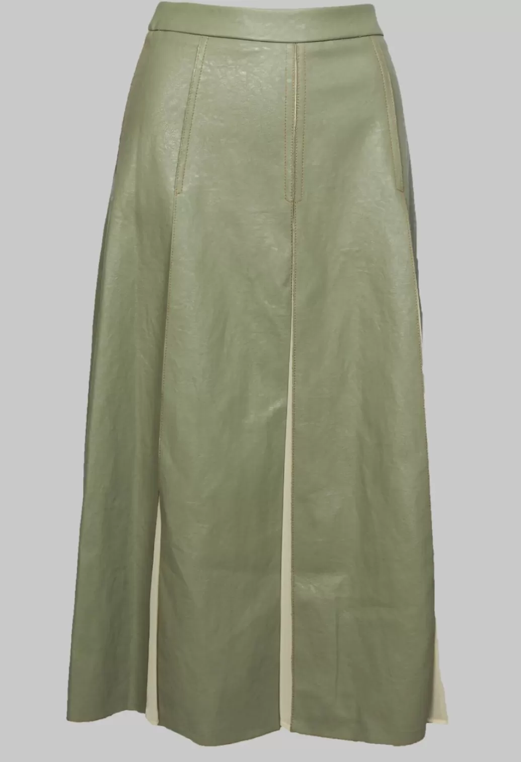 Skirts^Beatrice B Faux Leather Georgette Skirt In Green