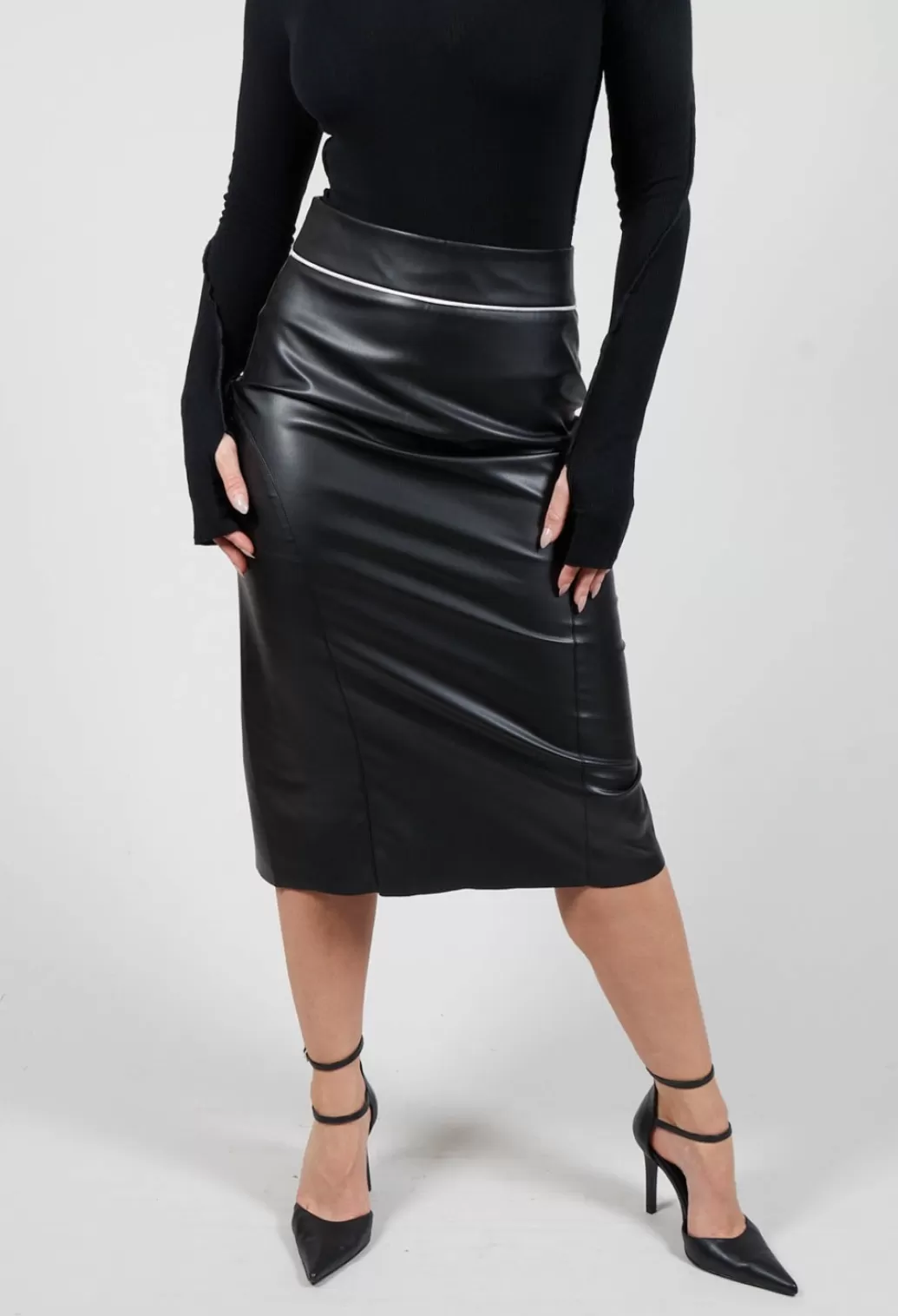 Skirts^Nostra Santissima Faux Leather Skirt In Black