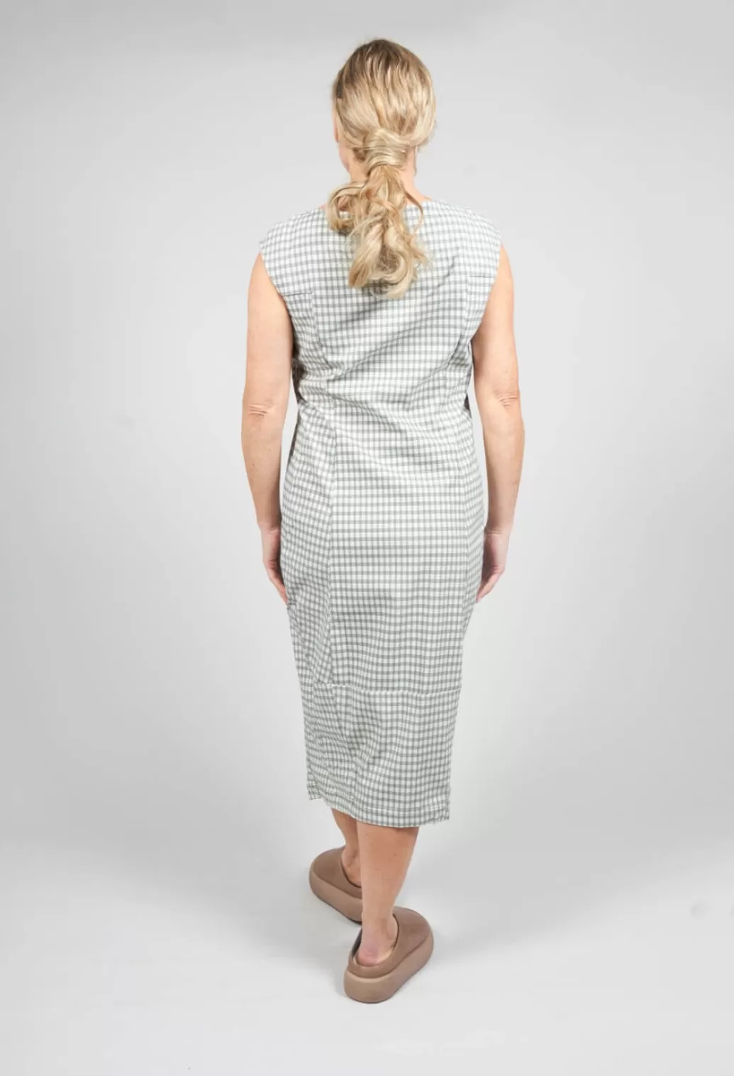 Dresses^Rundholz Black Label Fitted Midi Dress In Olive Check