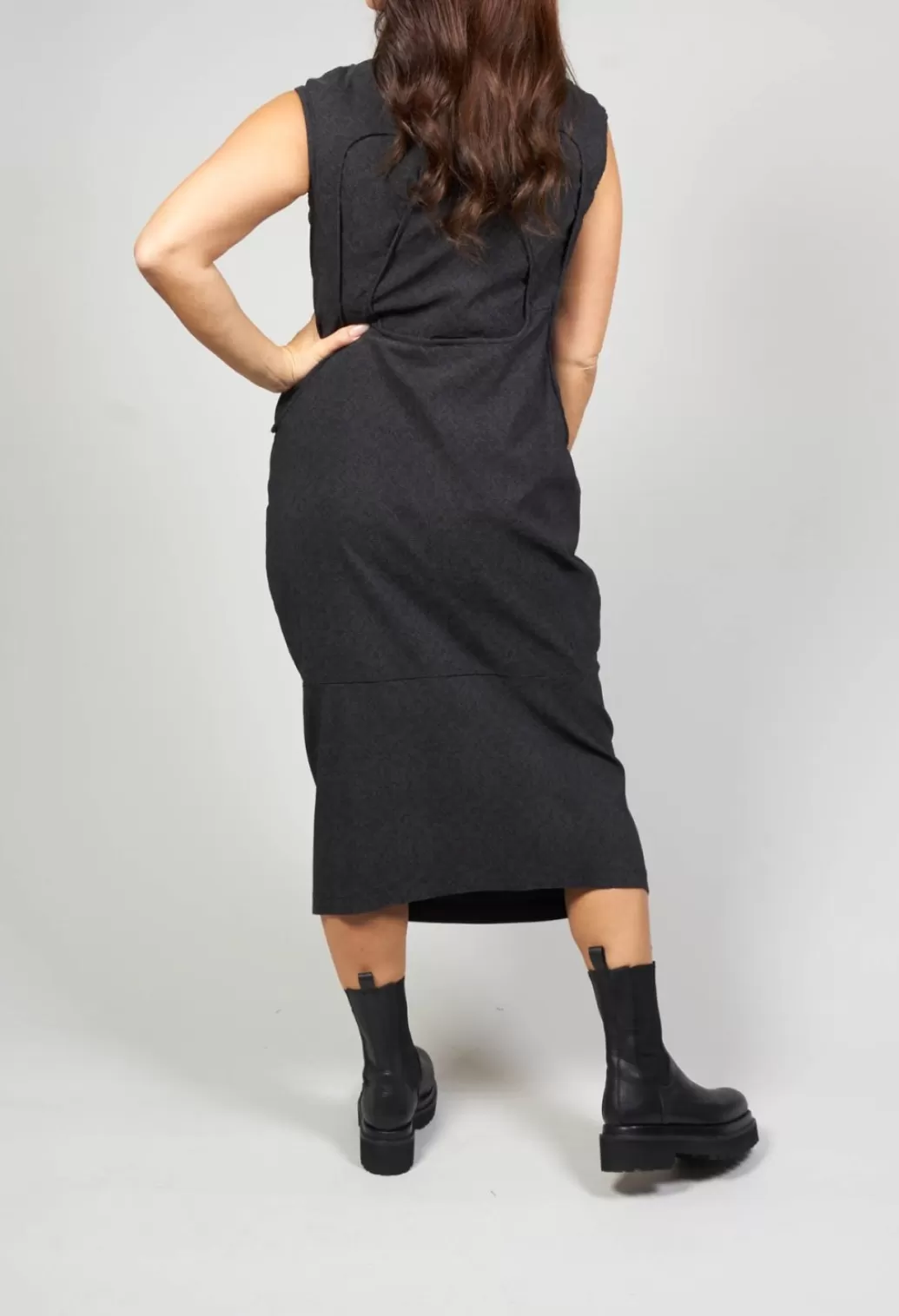 Dresses^Rundholz Black Label Fitted Midi Dress With Stretch In Slate Faux