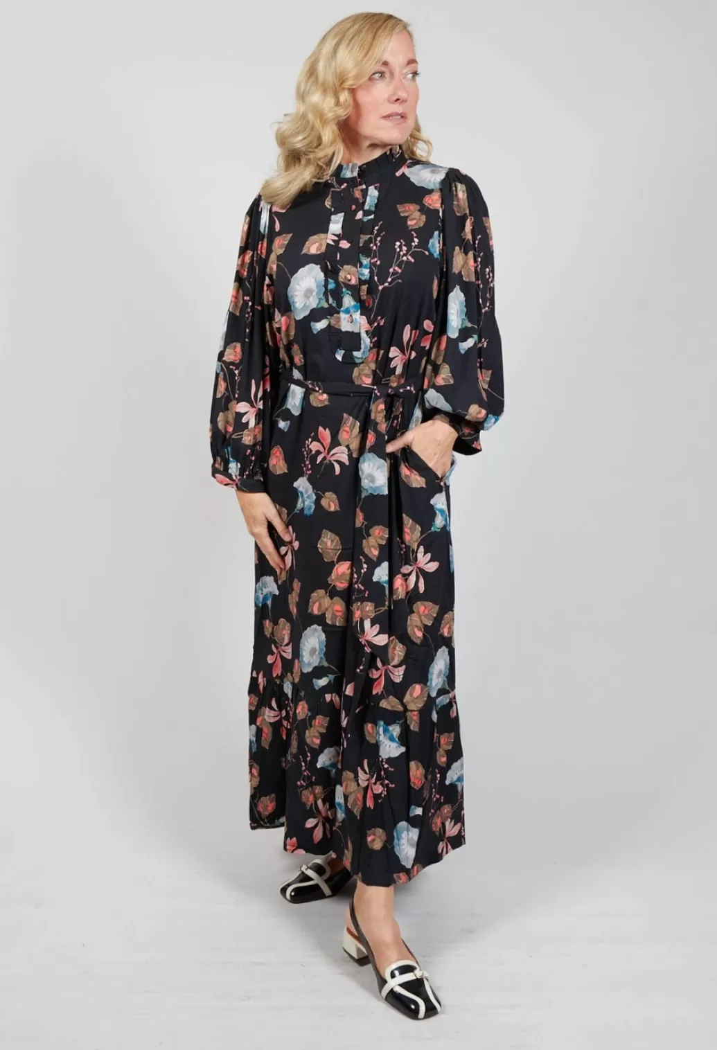 Dresses^Dea Kudibal Flounce Dress In Bindweed Coal