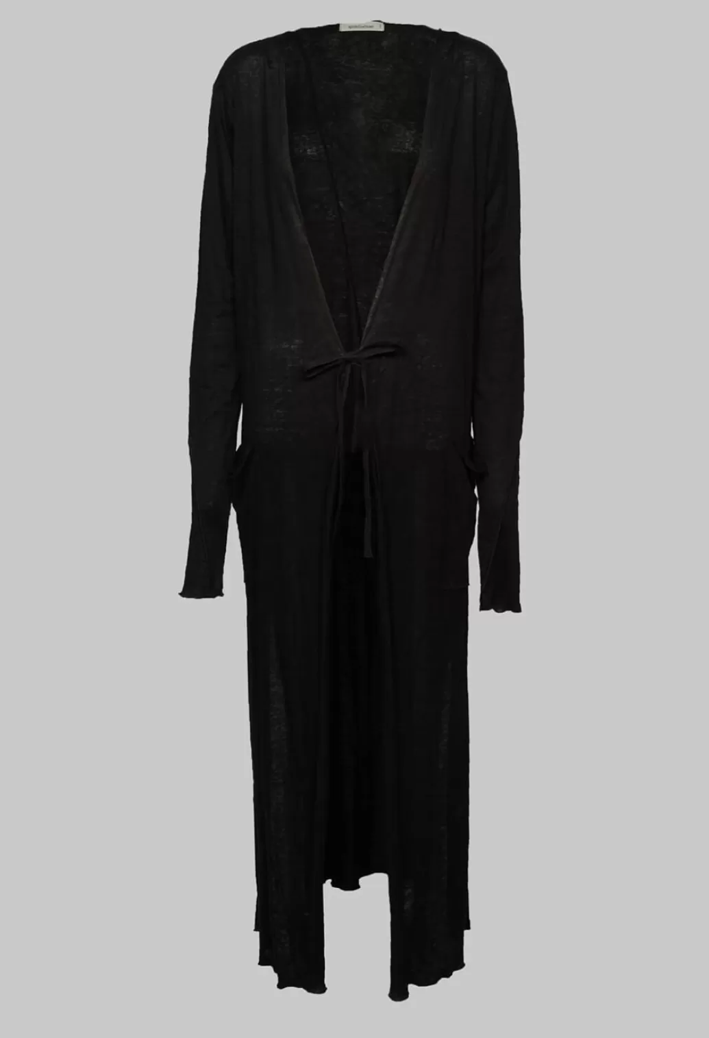 Cardigans^Nostra Santissima Full Length Cardigan With Tie Waist In Black