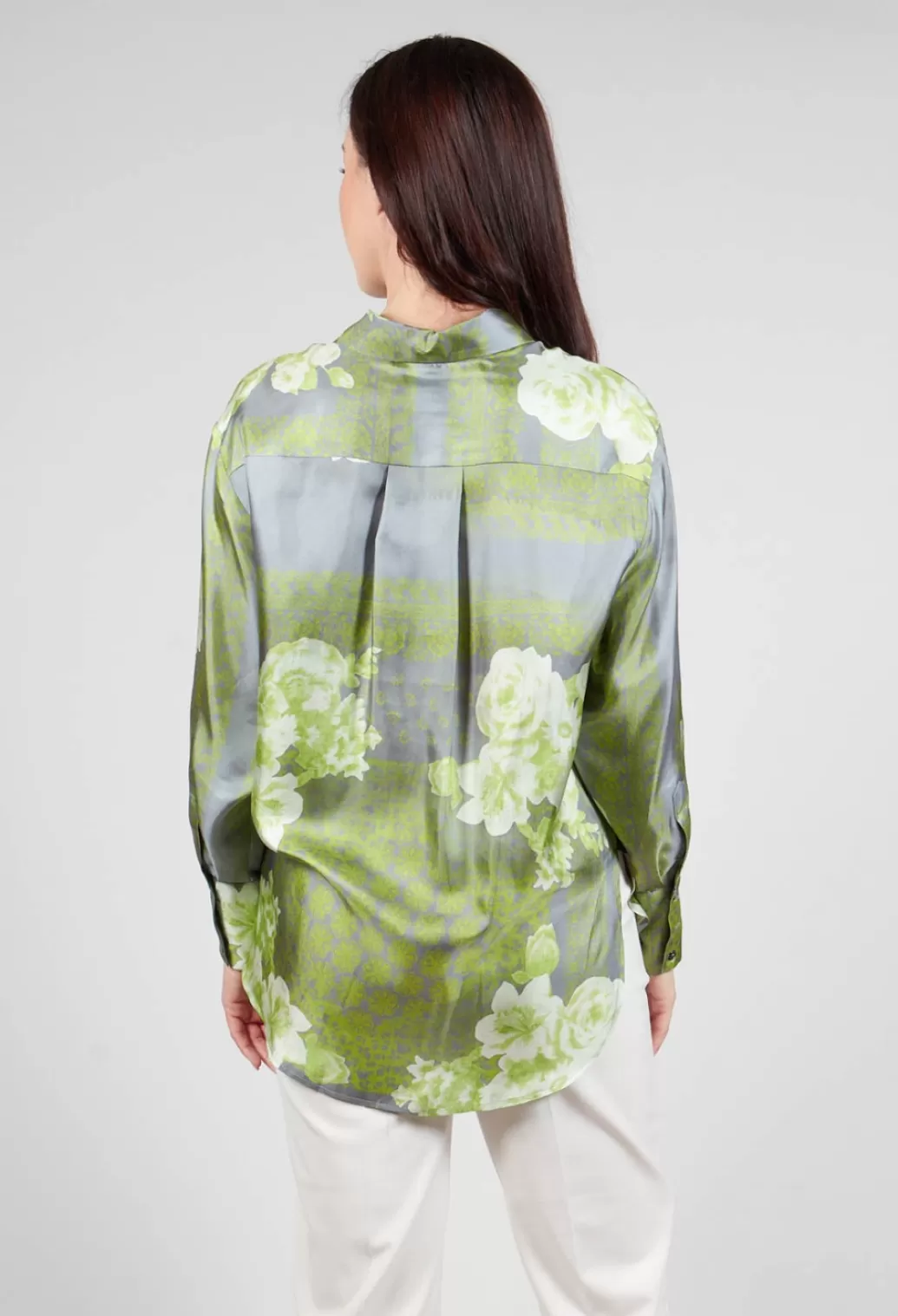 Shirts & Blouses^Beatrice B Garden Print Silk Blouse In Grey