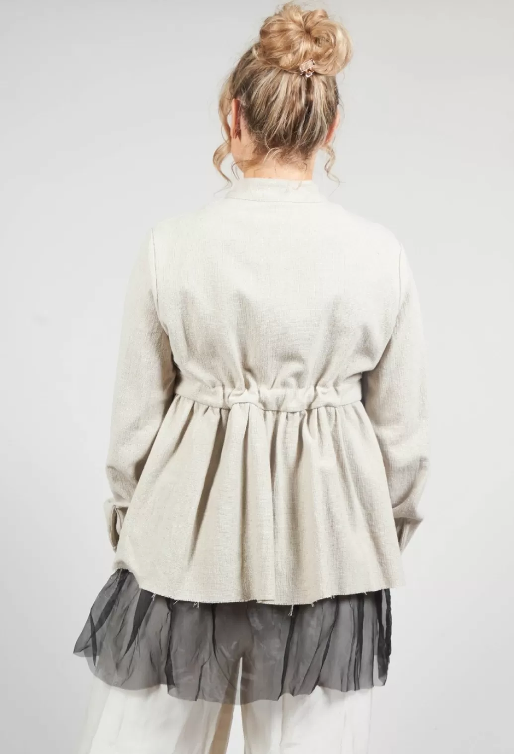 Jackets^Sanctamuerte Gathered Hem Jacket In Ecru