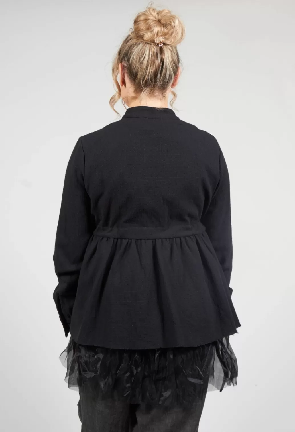 Jackets^Sanctamuerte Gathered Hem Jacket In Nero