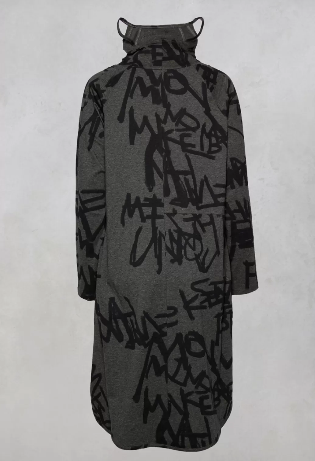 Jumpers^Moyuru Graphic Printed Tunic Dress With Built In Face Mask In Grey