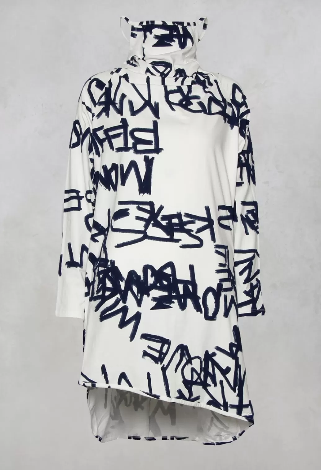 Jumpers^Moyuru Graphic Printed Tunic Dress With Built In Face Mask In White