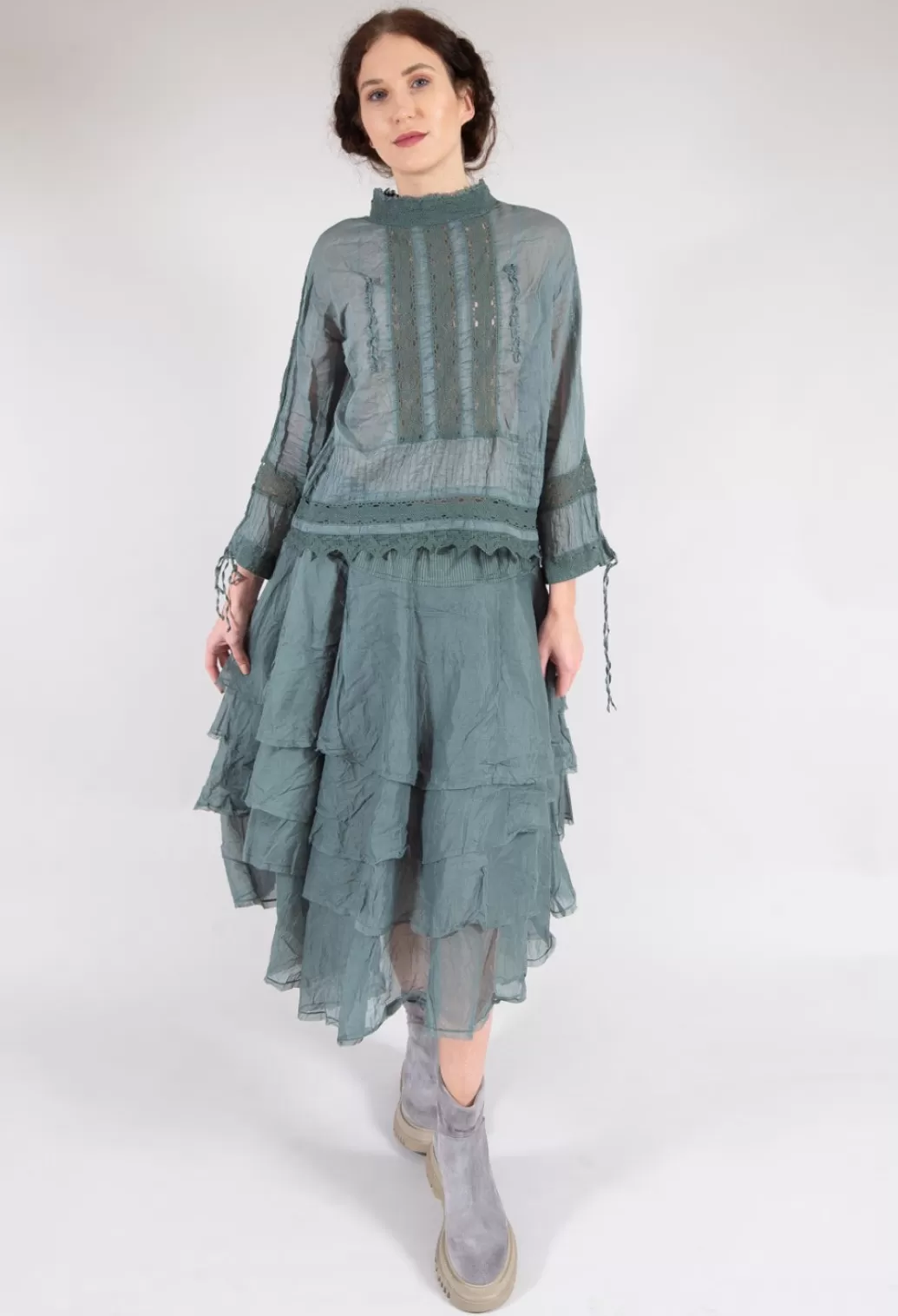 Skirts^Ewa I Walla Hard Voile Tine Skirt In Pine Green