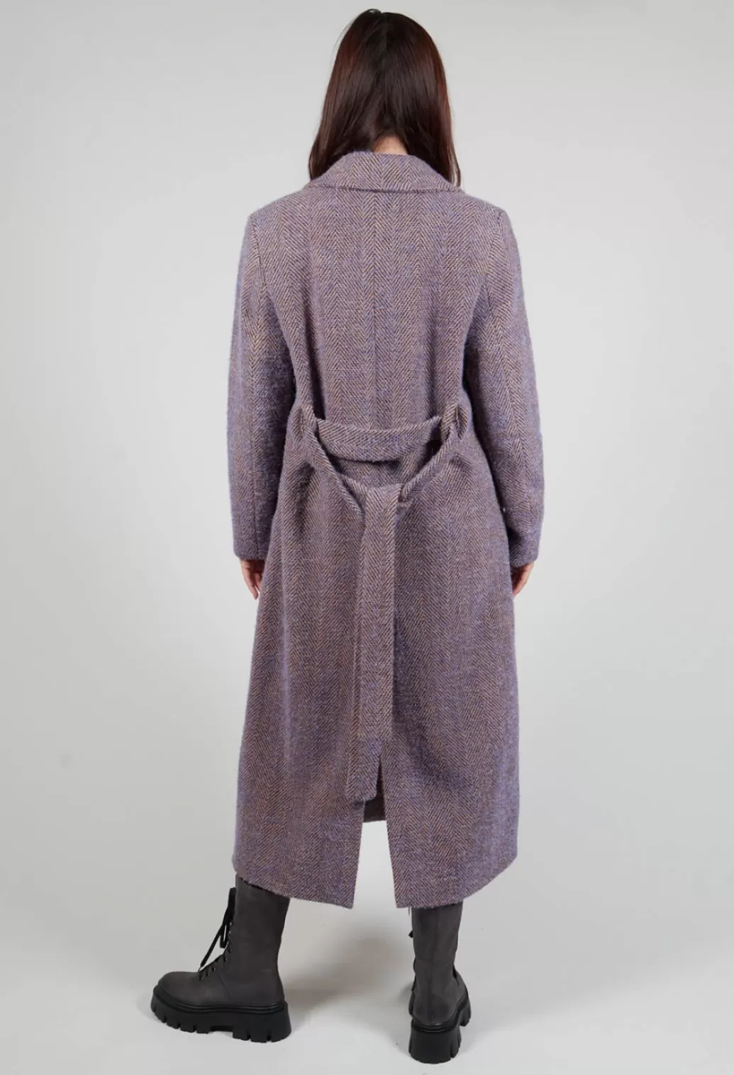 Coats^Beatrice B Herringbone Long Coat In Viola Purple