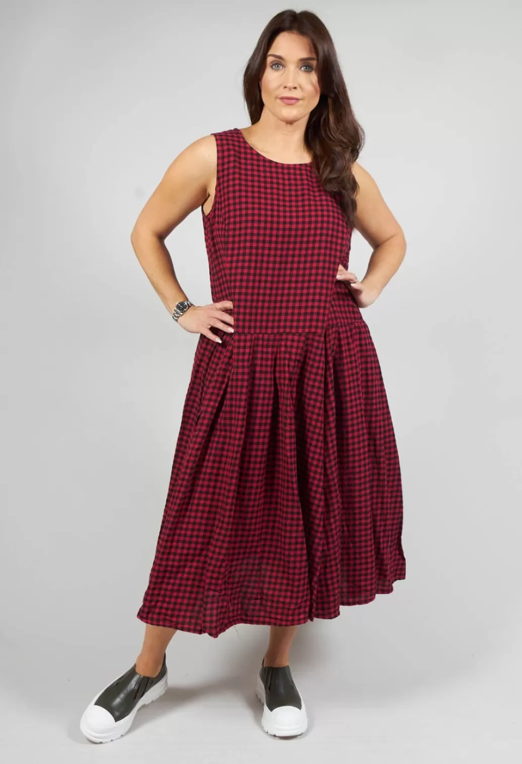 Dresses^Privatsachen Herschneller Dress In Himbeer Red And Black Check