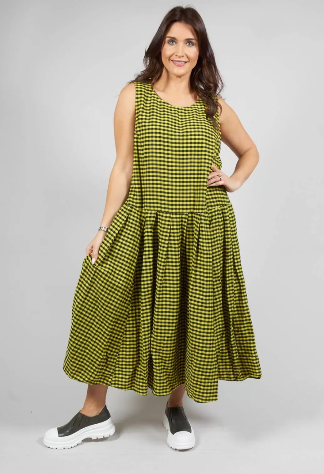 Dresses^Privatsachen Herschneller Dress In Ingwer Yellow And Black Check