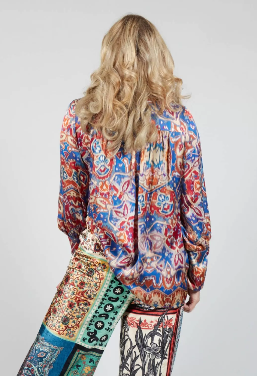 Shirts & Blouses^Sfizio High Neck Blouse With Ruffle In Azarro Print