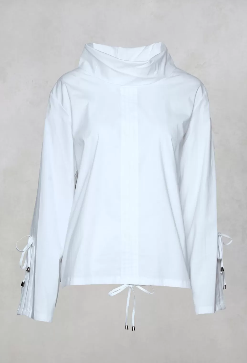 Shirts & Blouses^Nijii High Neck Blouse With Tie Detailed Sleeves In White