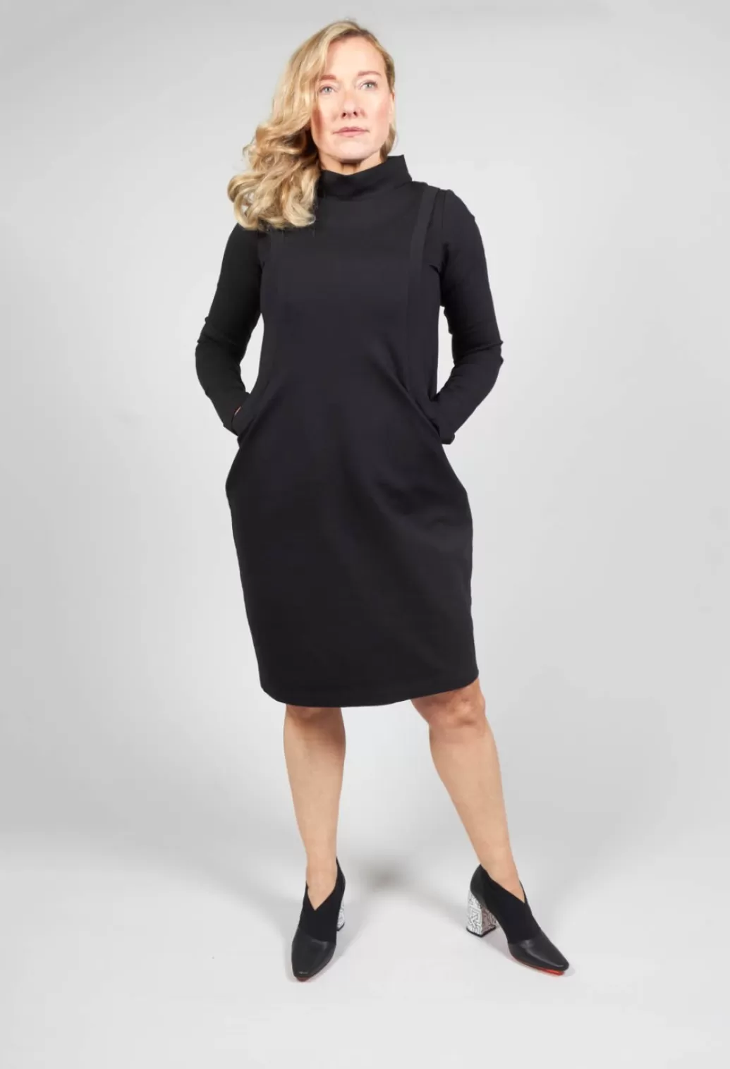 Dresses^Xenia Design High Neck Dress With Pockets In Black