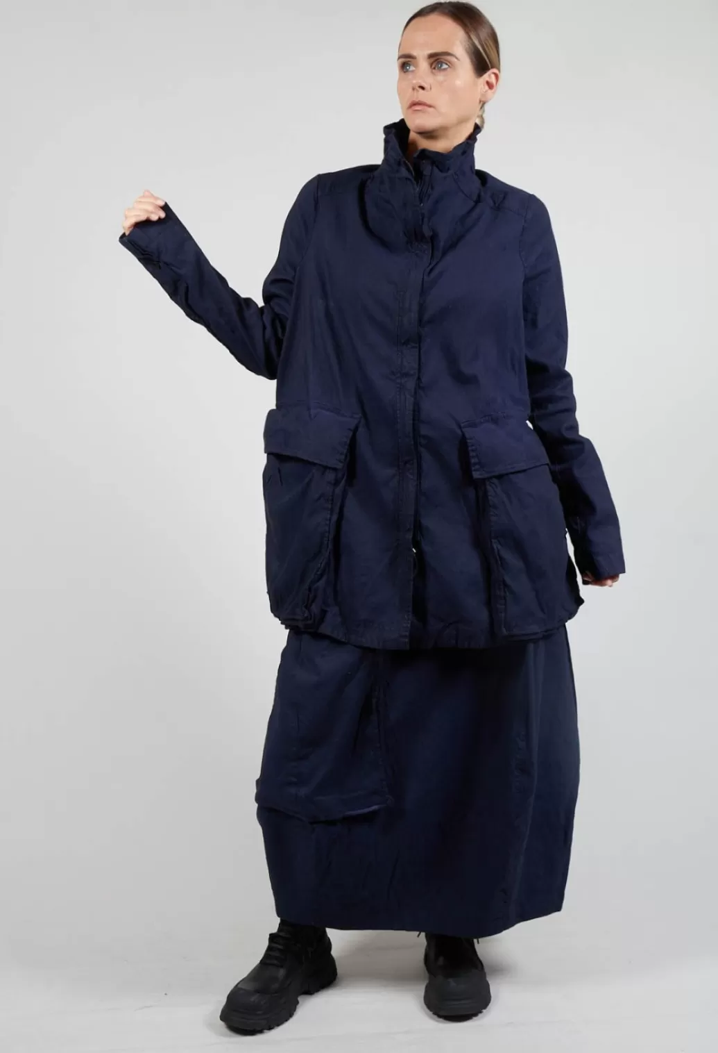 Jackets^Rundholz Dip High Neck Wide Fit Jacket With Statement Pockets In Grape
