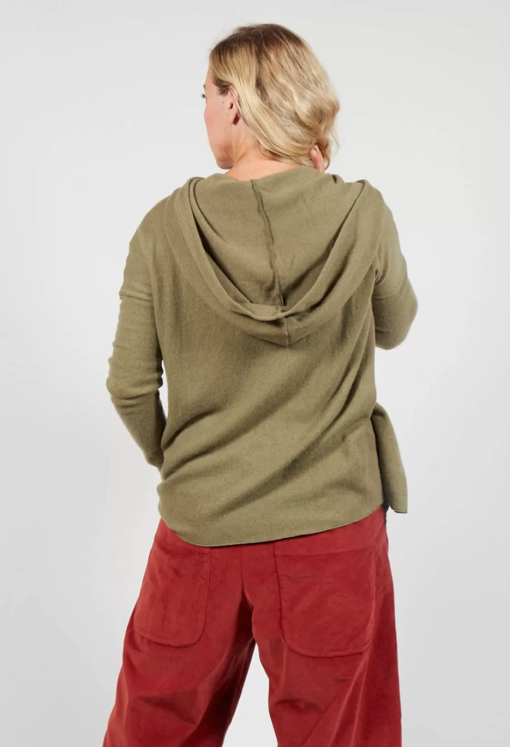 Cardigans^Album Di Famiglia Hooded Cardigan Ws In Olive