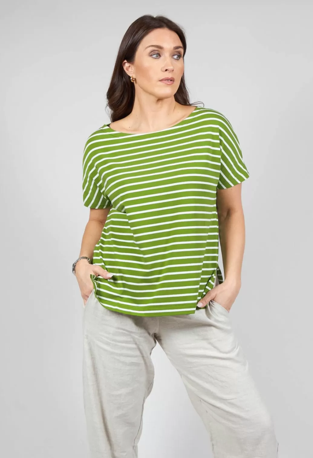 Shirts & Blouses^Mama B Ibisco R Stripe T-Shirt In Avocaco