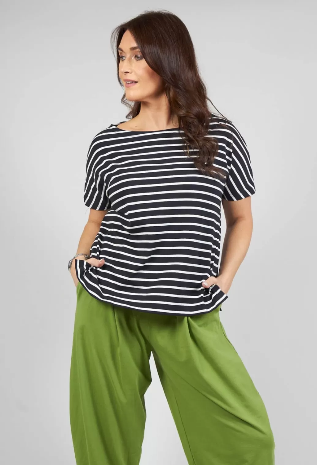 Shirts & Blouses^Mama B Ibisco R Stripe T-Shirt In Nero