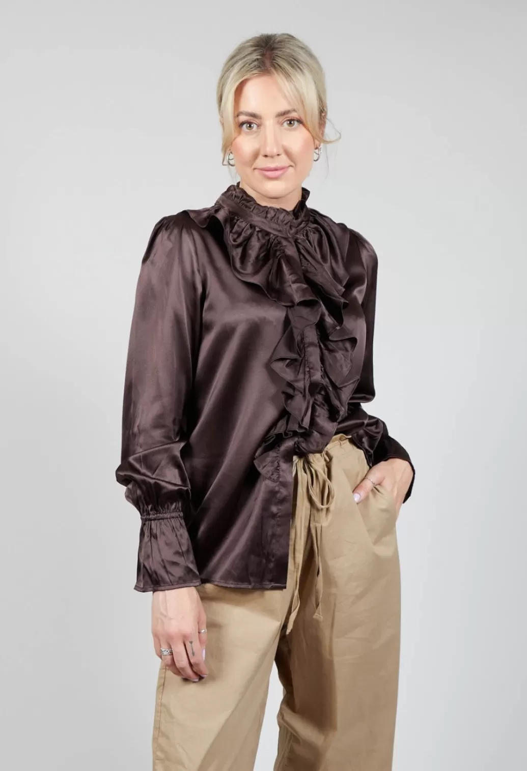 Shirts & Blouses^Dea Kudibal Ingeborg Shirt With Ruffles In Chocolate