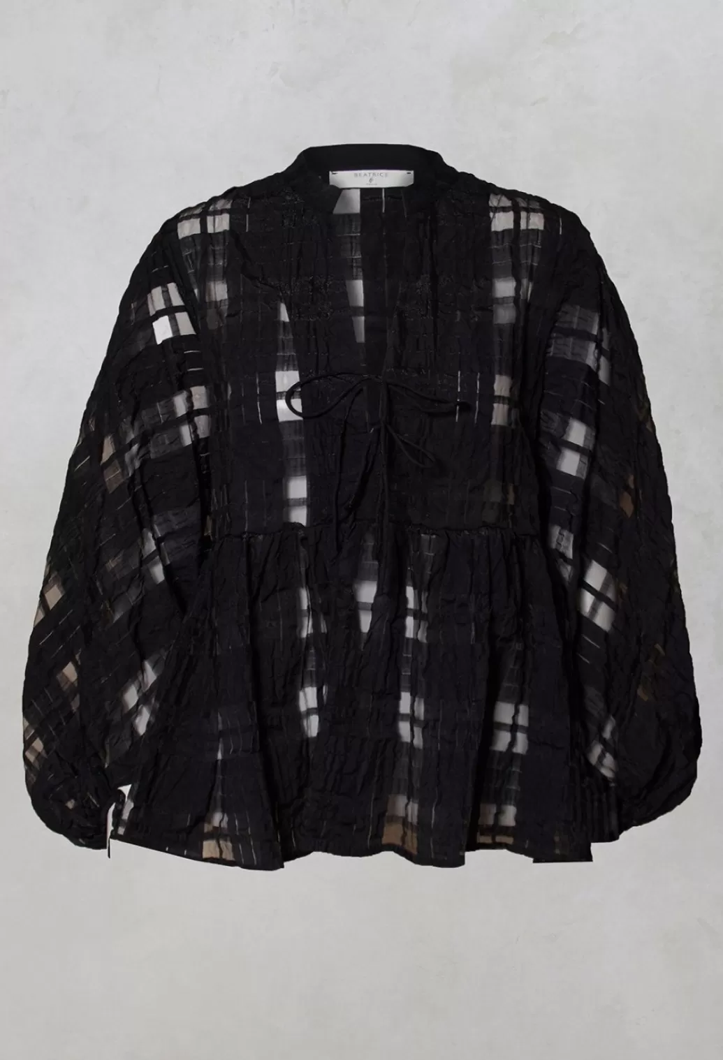 Shirts & Blouses^Beatrice B Jacquard Check Blouse In Black