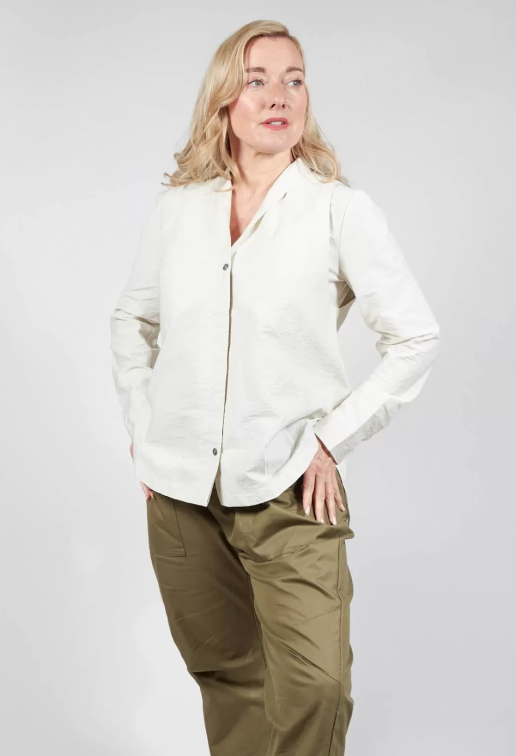 Shirts & Blouses^Jayko Jacy Shirt With Overlay Detail In White Clay