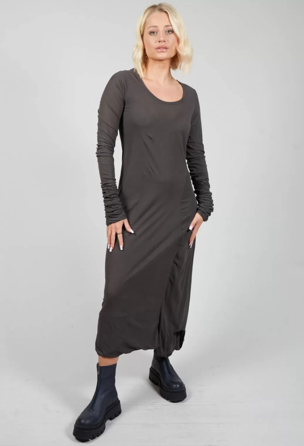 Dresses^Rundholz Dip Jersey Dress With Extra Long Sleeves In Cedar