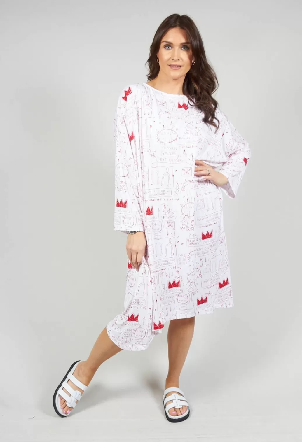 Dresses^Bread and Butter Jersey Dress With White And Red Print