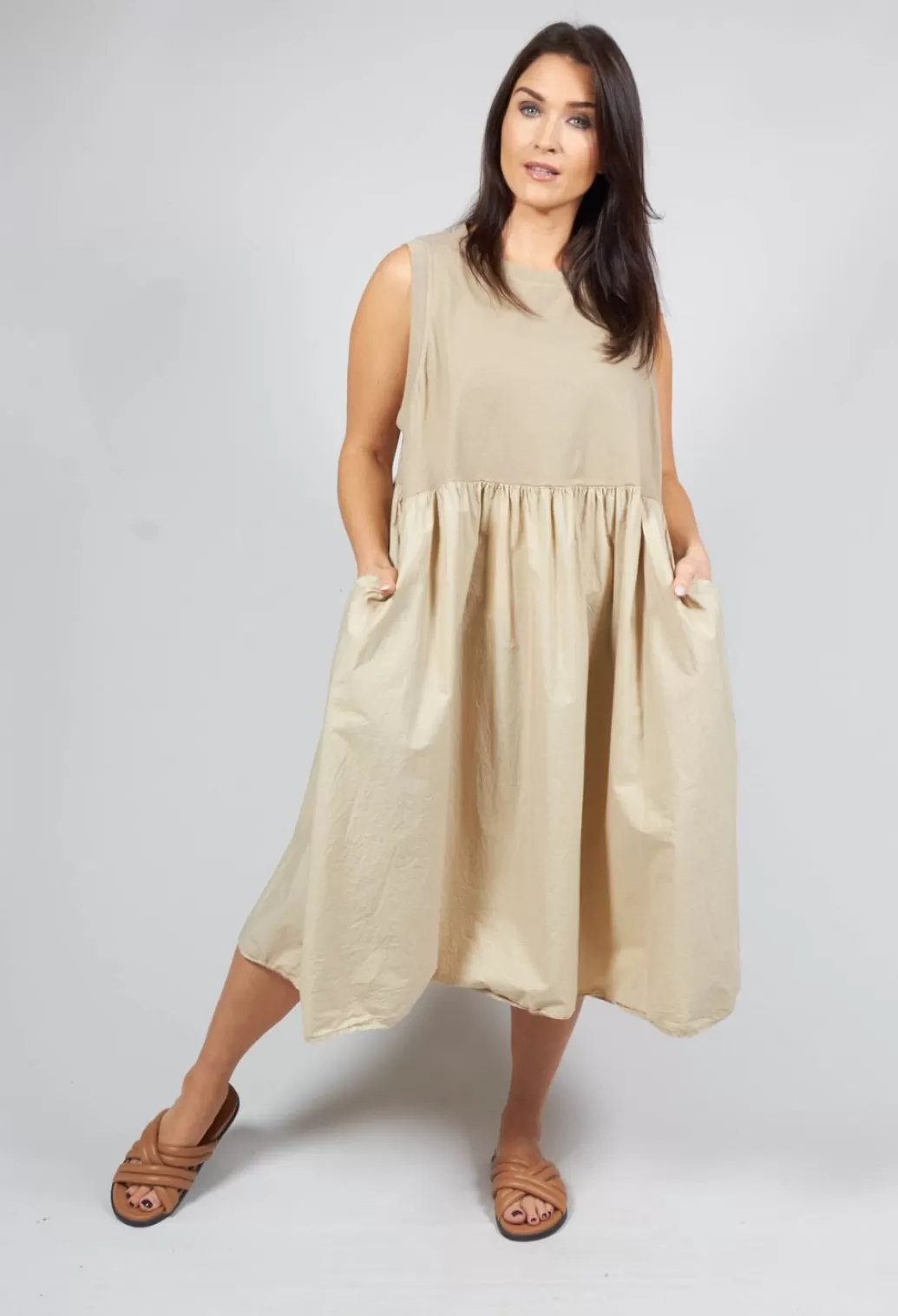 Dresses^Album Di Famiglia Jersey Top Tank Dress In Desert