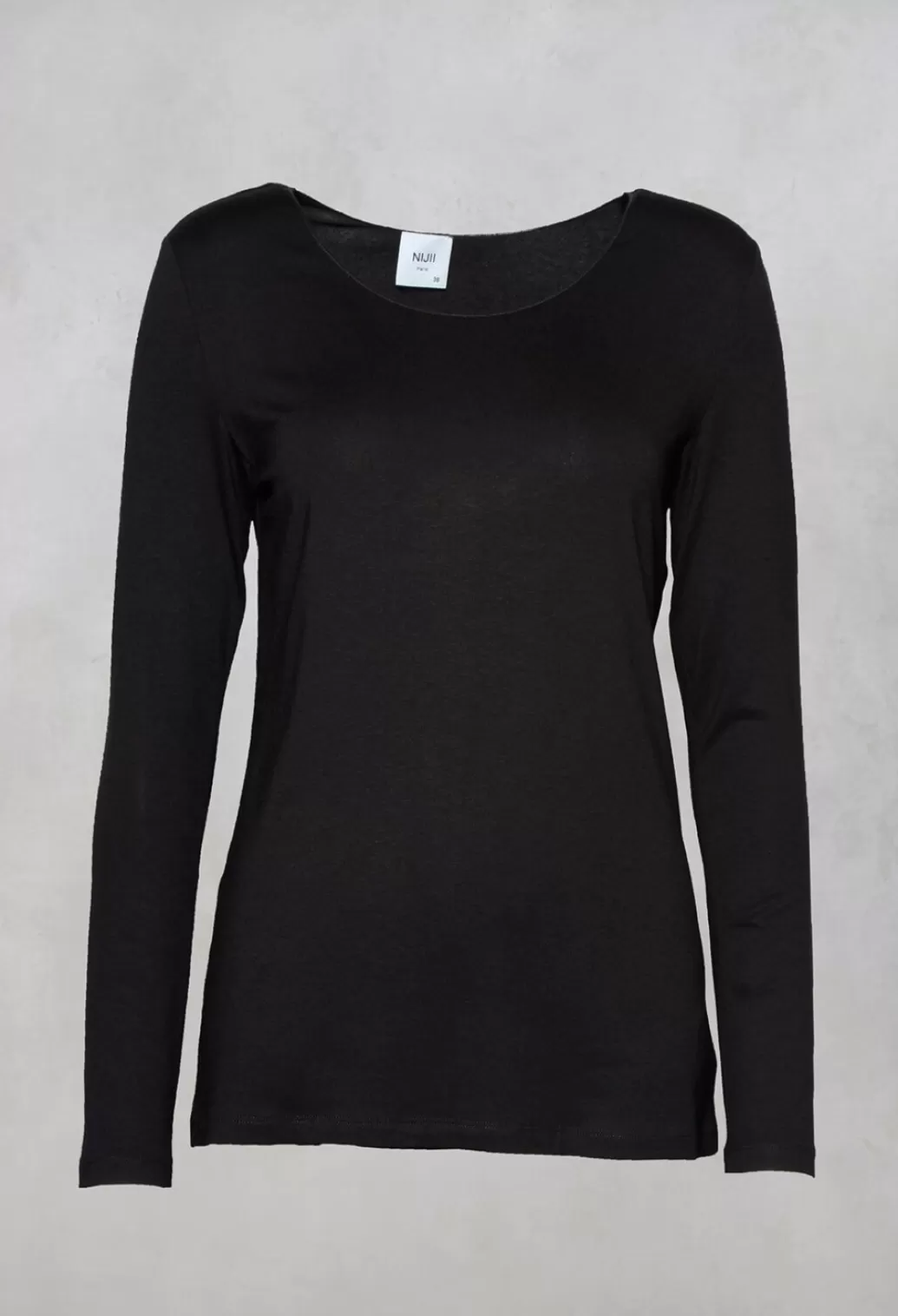 Shirts & Blouses^Nijii Jersey Top With Long Sleeves In Black