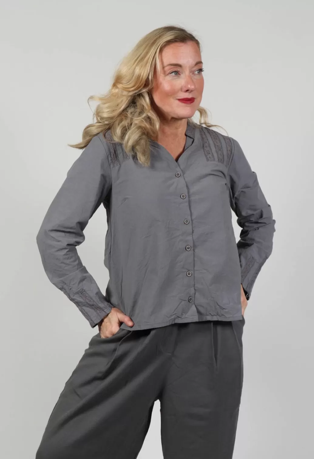 Shirts & Blouses^Ewa I Walla Julie Blouse In Dim Grey