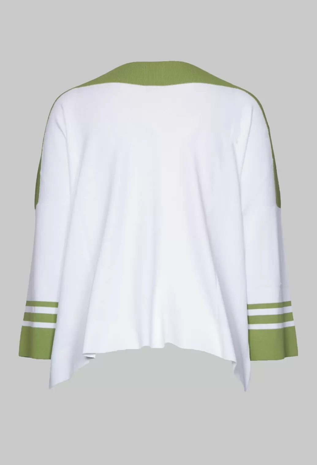 Jumpers^Nijii Jumper With Three Quarter Length Sleeves In White And Green