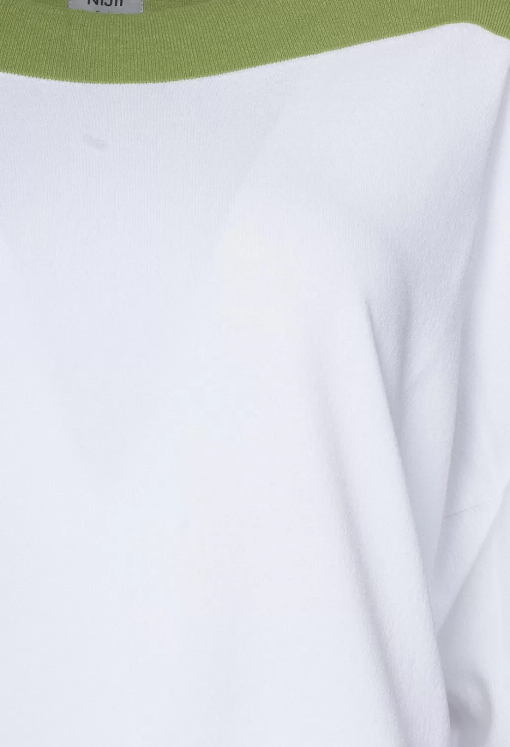 Jumpers^Nijii Jumper With Three Quarter Length Sleeves In White And Green