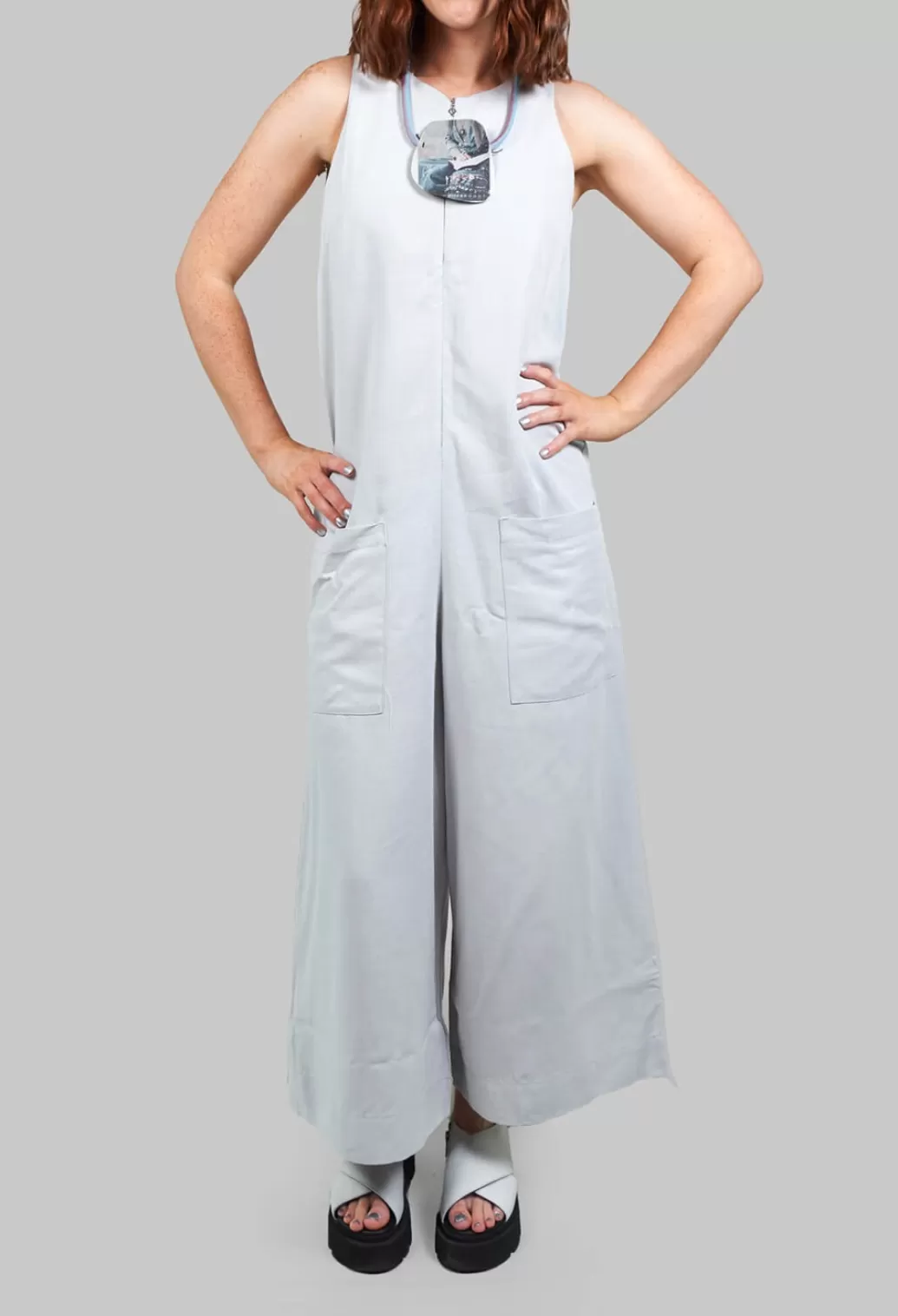 Jumpsuits^Nijii Jumpsuit With Front Zip Fastening In Light Grey