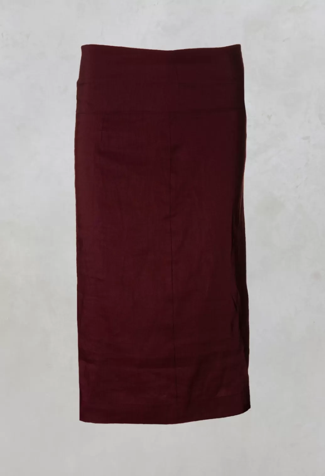 Skirts^Crea Concept Knee Length Skirt With Folded Waistband In Burgundy