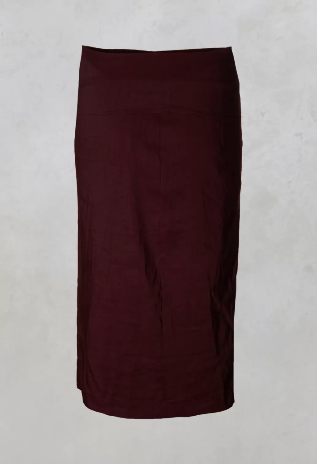 Skirts^Crea Concept Knee Length Skirt With Folded Waistband In Burgundy