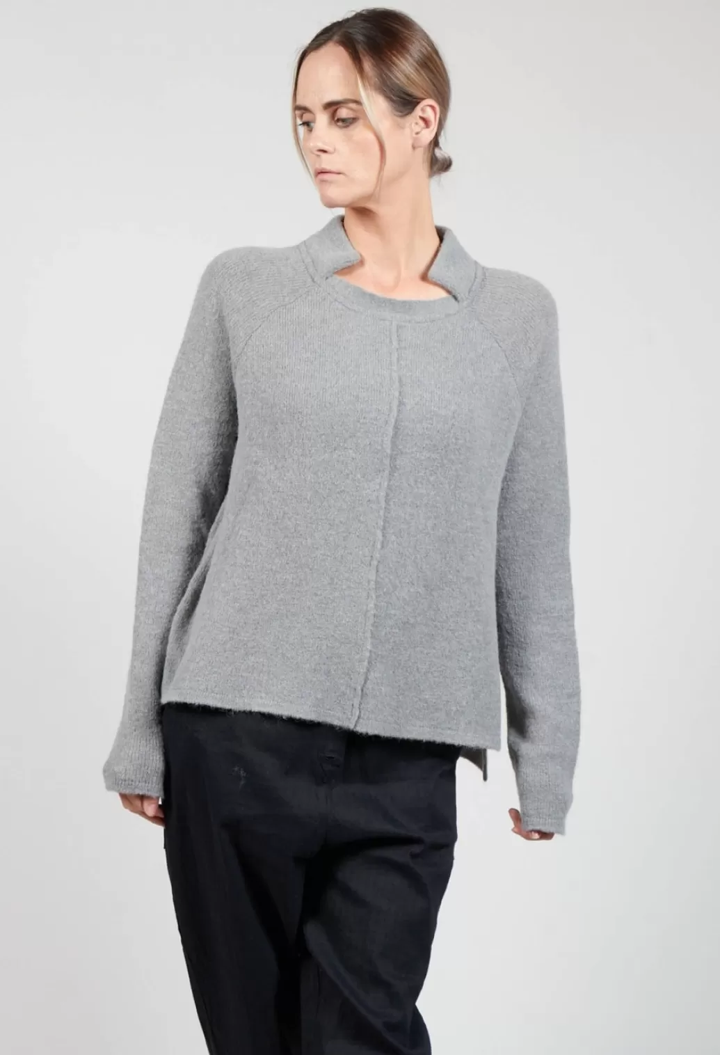 Jumpers^Jayko Knit Jumper With Cut Out Collar In Grey