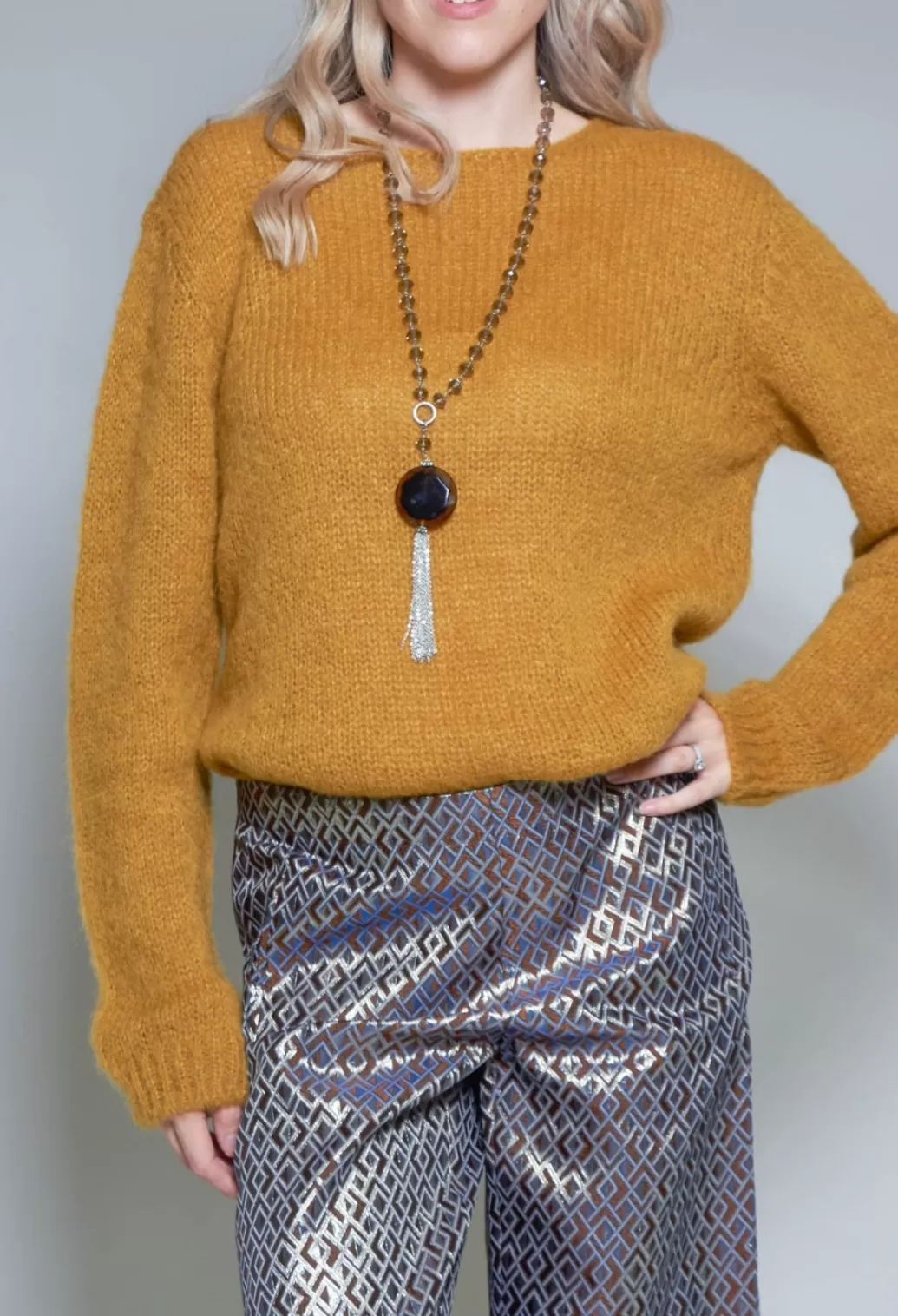 Knitwear^Niù Knitted Jumper In Mustard