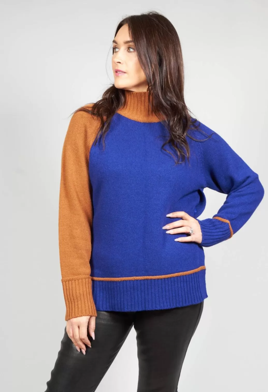 Jumpers^Maliparmi Knitted Sweater In Blu Arancio