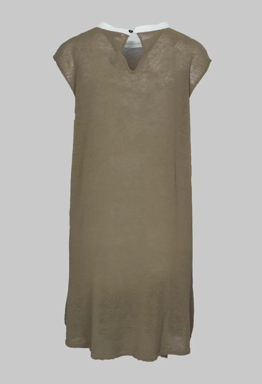 Dresses^Sarah Pacini Knitted Tunic Dress With Contrasting Neckline In Green