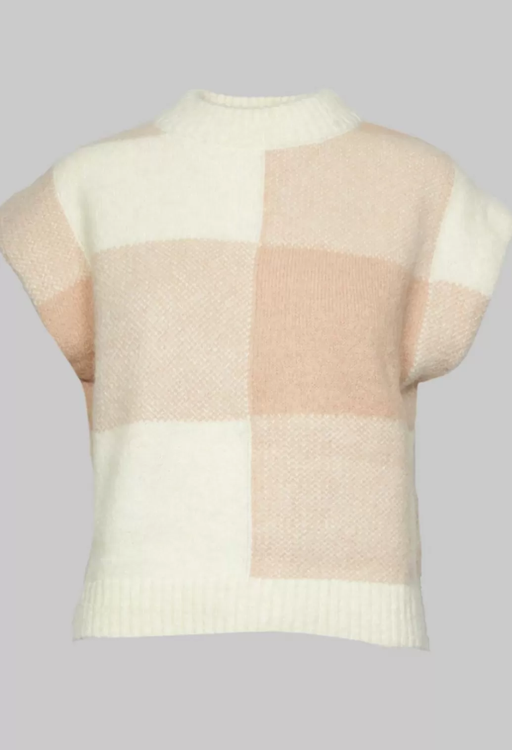 Jumpers^Collectors Club Knitted Vest Checked Jaquard In Beige