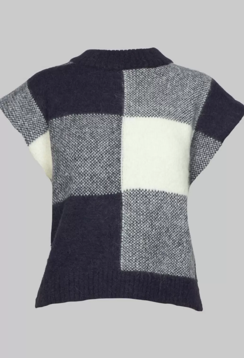 Jumpers^Collectors Club Knitted Vest Checked Jaquard In Navy