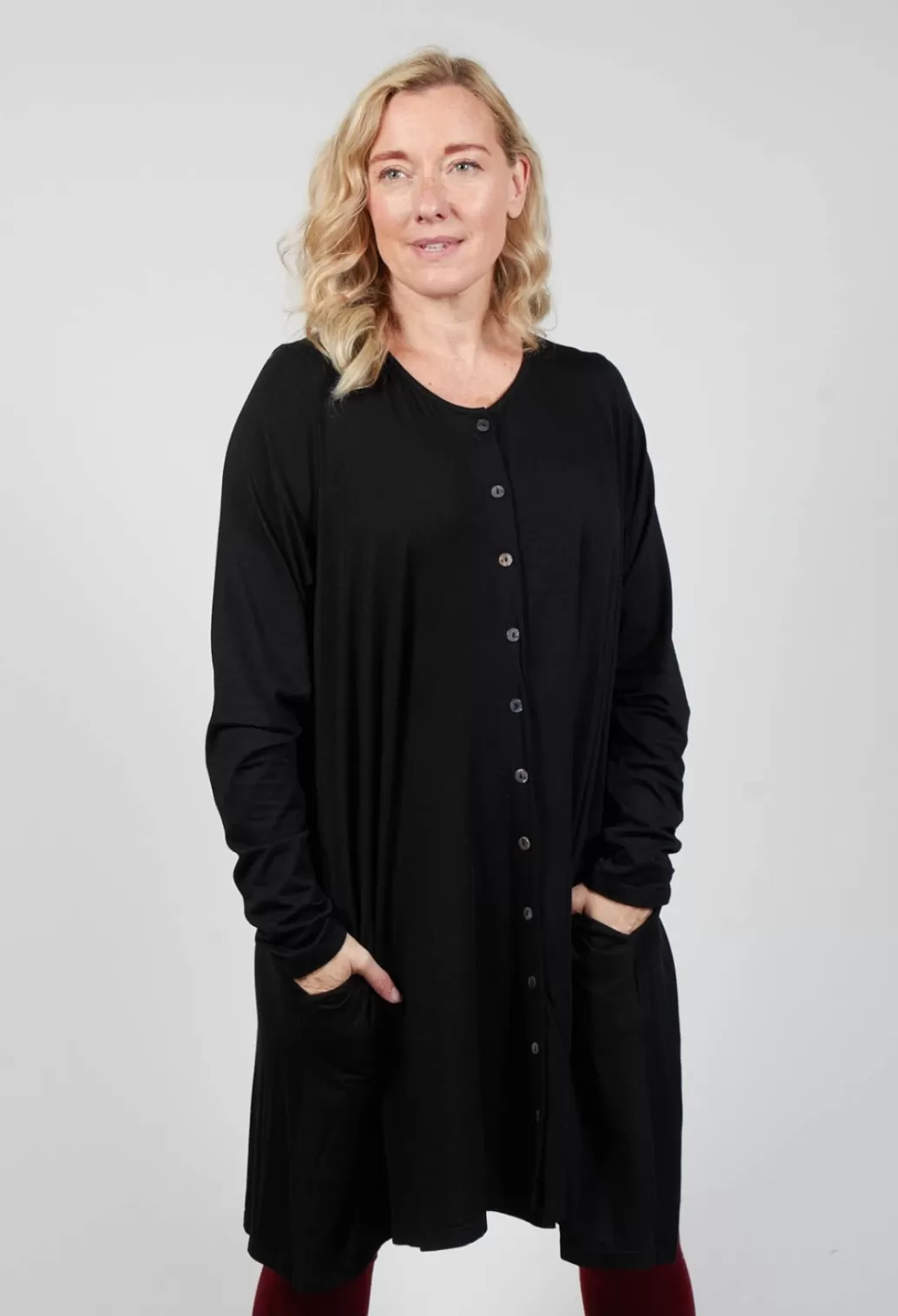 Coats^Privatsachen Komplettig Jersey Coat In Kaviar Black