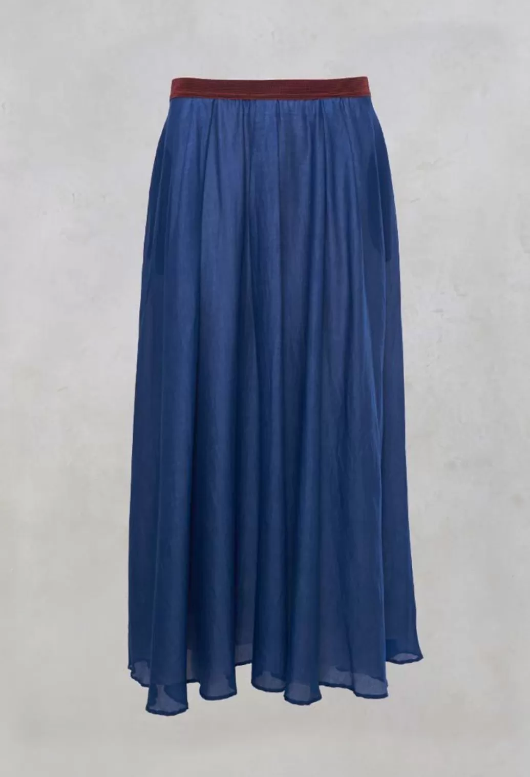 Skirts^Niù Layered Maxi Skirt With Contrast Waistband In Bluette