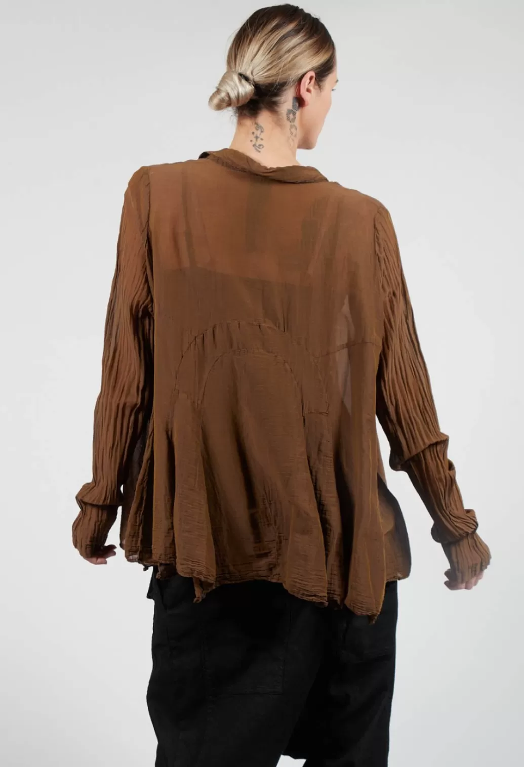 Shirts & Blouses^Rundholz Black Label Lightweight Silk Blend Shirt In Bronze