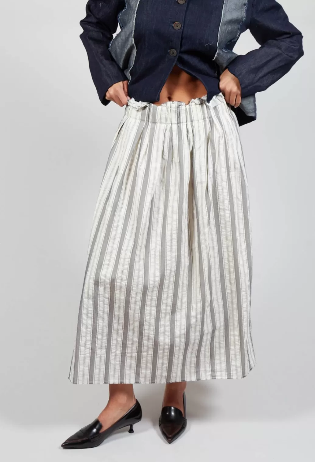 Skirts^Aequamente Lined Long Skirt In Stripe