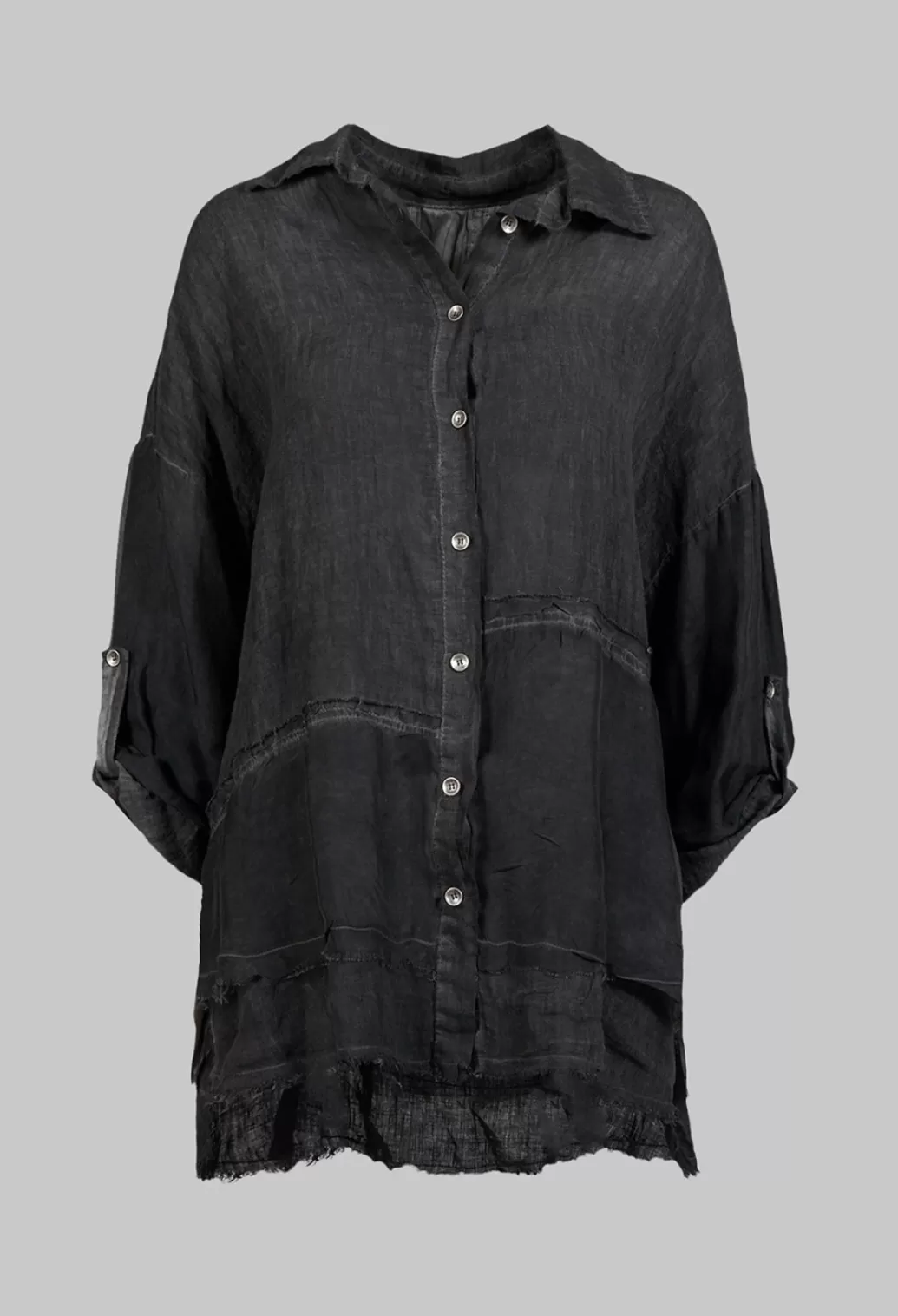 Shirts & Blouses^Sanctamuerte Linen Shirt With Roll Tab Sleeves