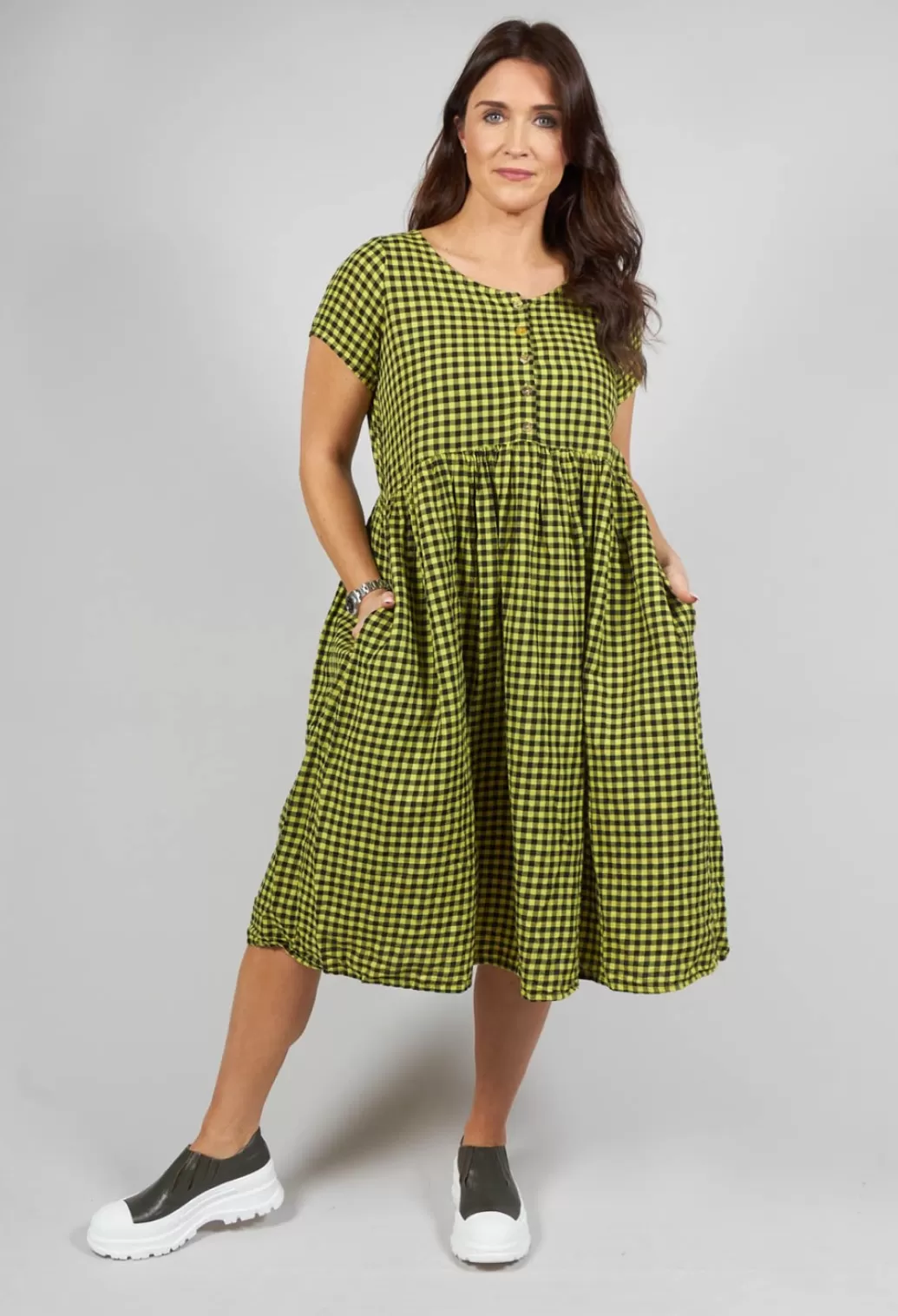 Dresses^Privatsachen Lobideal Checkered Dress In Ingwer Yellow And Black Check